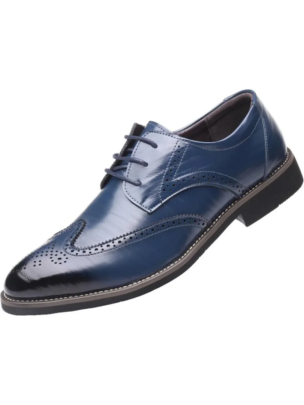 Stylish Men's Manmade Leather Lace-up Formal Dress Wingtips Oxfords Shoes